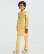 Thumbnail for Joban Fashion Kids Island Elegant Box Sequence work Nehru Jacket Full Sleeves Kurta, Pyjama Set - Golden - Distacart