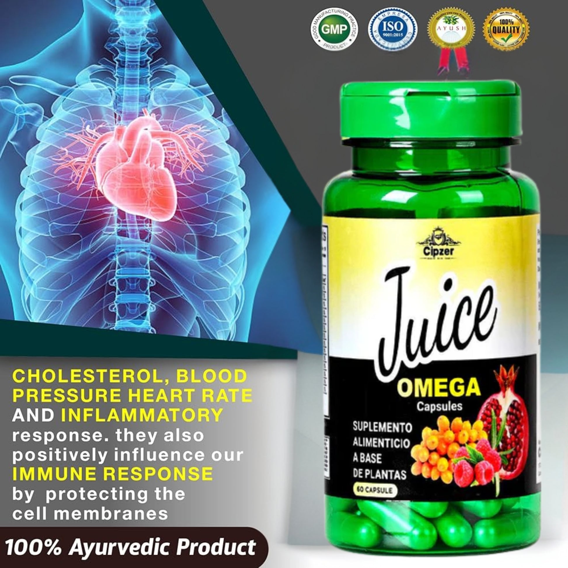 Cipzer Juice Omega Capsules - Distacart