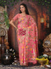 Shree Shyam Fashion Linen Cotton Pink Saree - Distacart