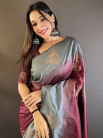Thumbnail for Mitera Woven Design Zari Saree