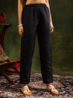 Thumbnail for Swarovski & Sequined Embroidered Kurta With Pant & Dupatta, Black - Hiral Fashion - Distacart