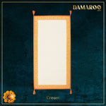 Thumbnail for Damaroo 2x4 ft | Artisanal Nylon Pooja Couple Mat | Kesariya Trim & Tassels - Cream - Distacart