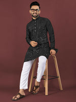 Thumbnail for Anaita Black Embroidered Silk Straight Kurta - Distacart