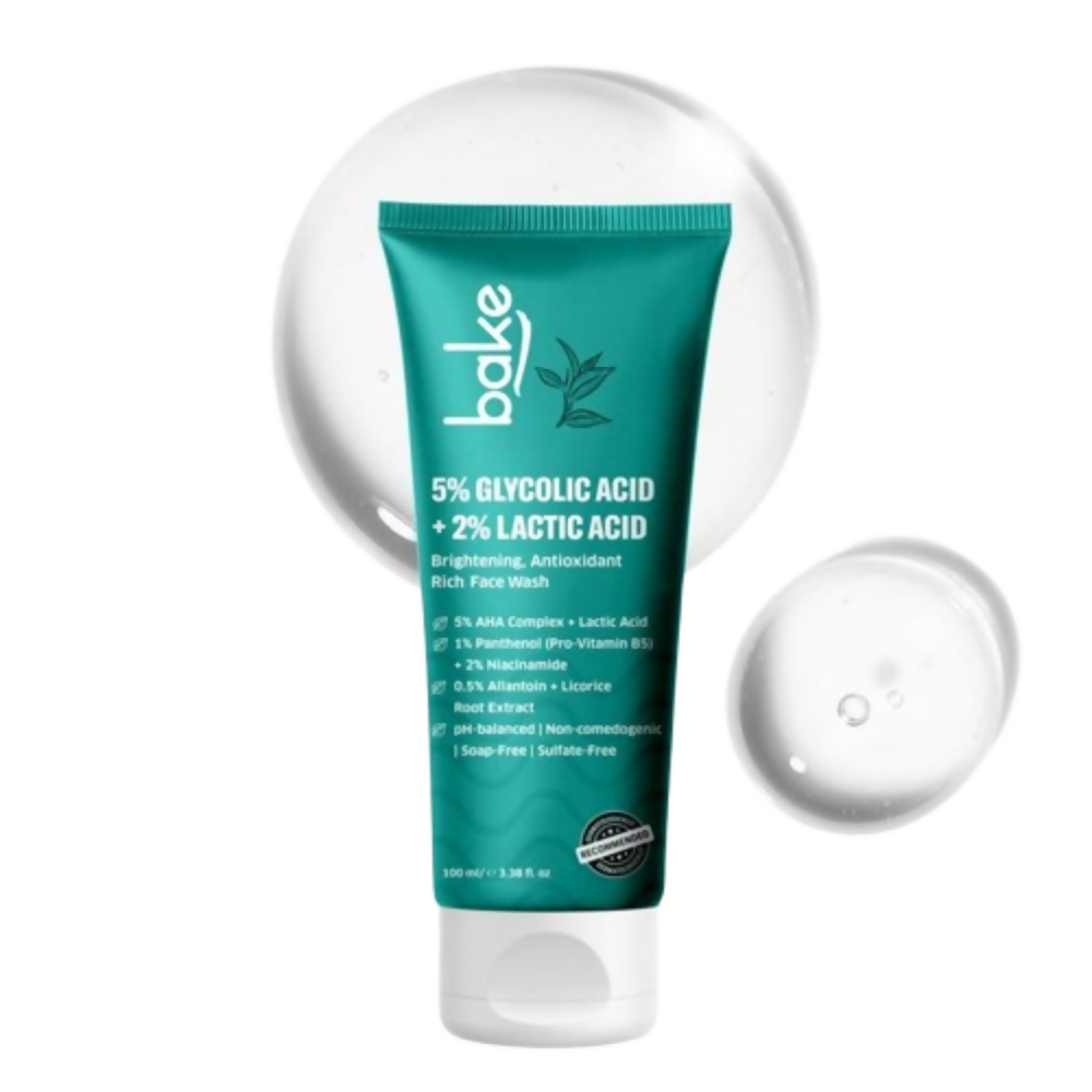 Bake 5% Glycolic Acid + 2% Lactic Acid Daily Face Wash - Distacart