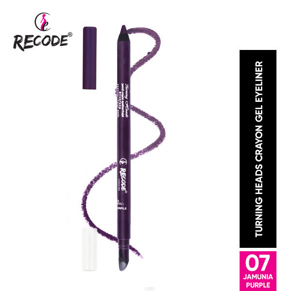 Recode Turning Heads Crayon Gel Eyeliner Cum Kajal Pencil - Jamunia Purple - Distacart