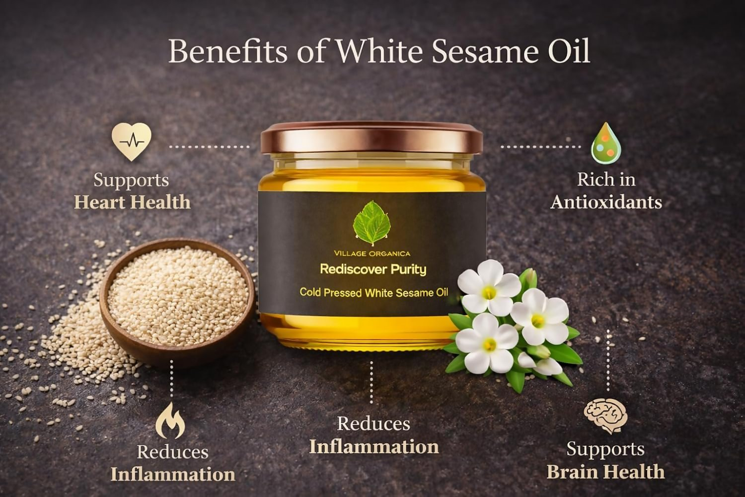 Village-Organica White Sesame Oil - Dista