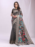 Thumbnail for Astita Linen Cotton Grey Saree