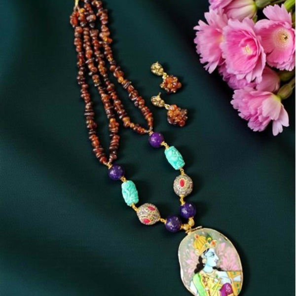 Joban Fashion Women Multi Onyx Beads With (Mother Of Pearl (Dyed) Chips And Hydro Beads - Distacart