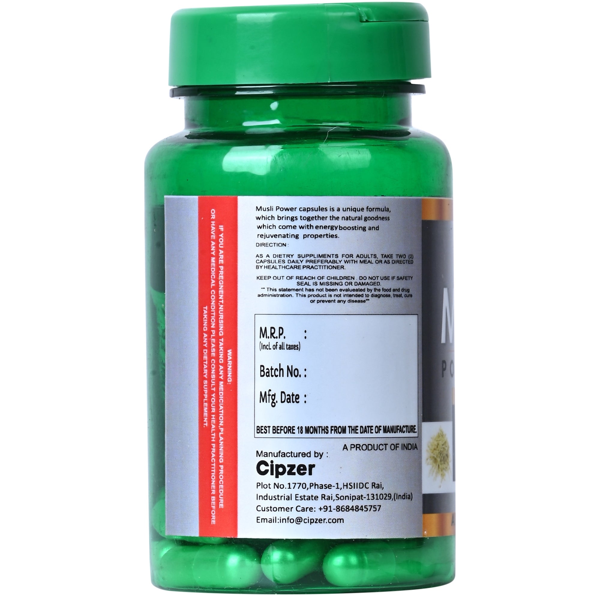 Cipzer Musli Powertech Capsules - Distacart