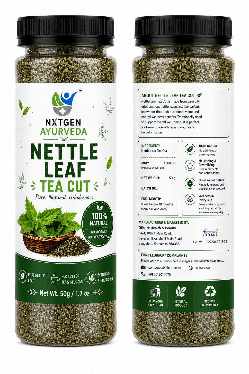 Nxtgen Ayurveda Nettle Leaf Tea Cut - Dista