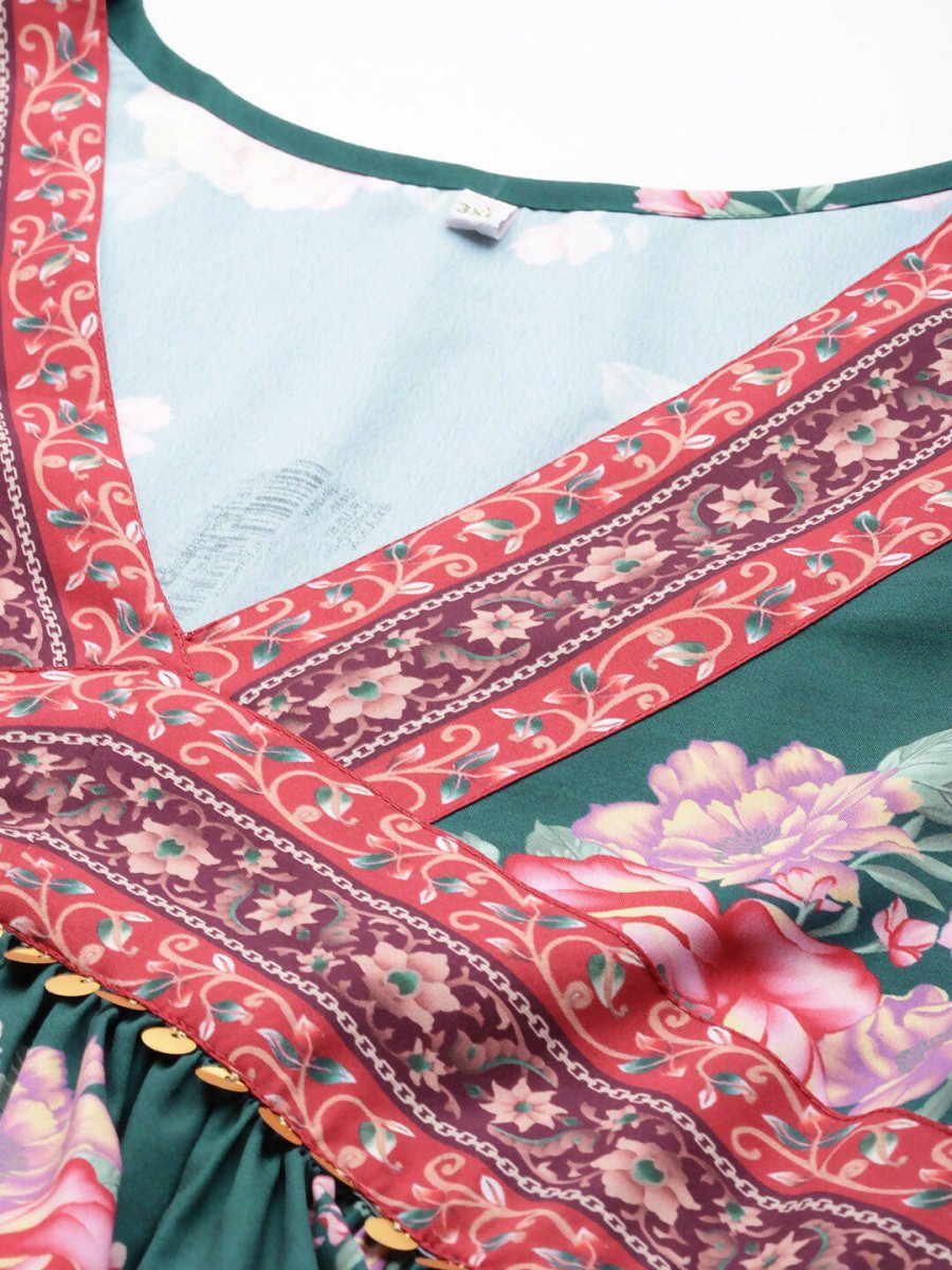 Ahalyaa Women's Traditional wear Ethnic Dress - Green - Distacart