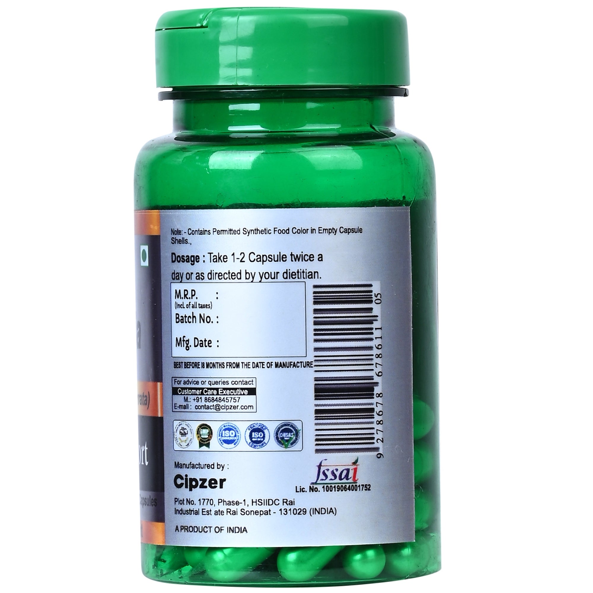 Cipzer Natural Vitamin C Capsules - Distacart