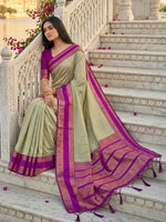 Thumbnail for Shree Shyam Fashion Chiku Silk Blend Saree - Dista