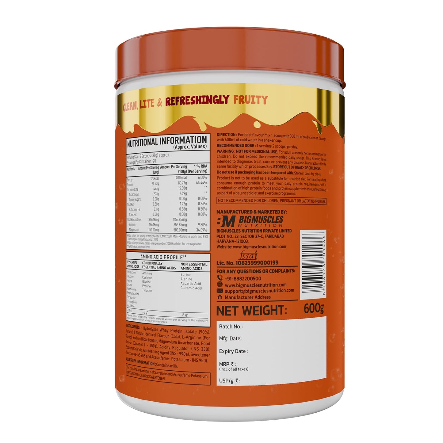 Big Muscles Nutrition Fizzy Whey & Shaker Combo - Distacart