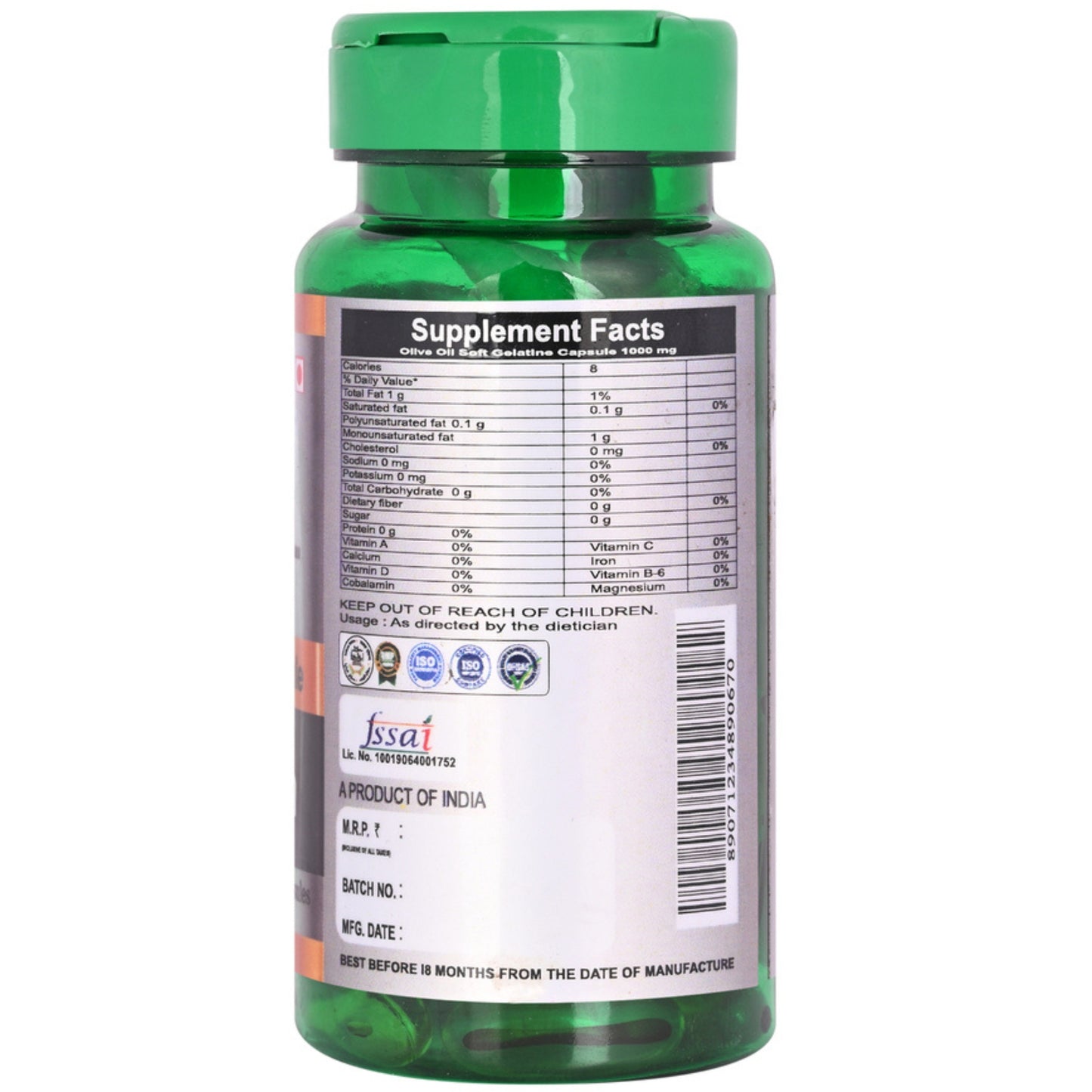Cipzer Olive Oil Softgel Capsules - Distacart
