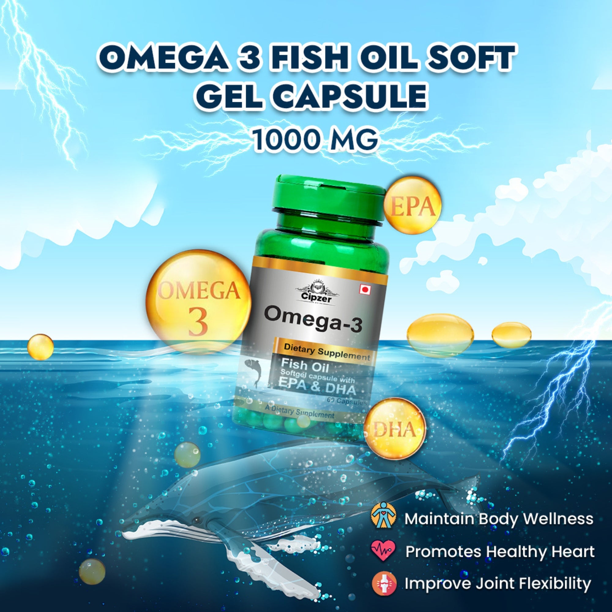 Cipzer Omega 3 Fish Oil Softgel Capsules - Distacart