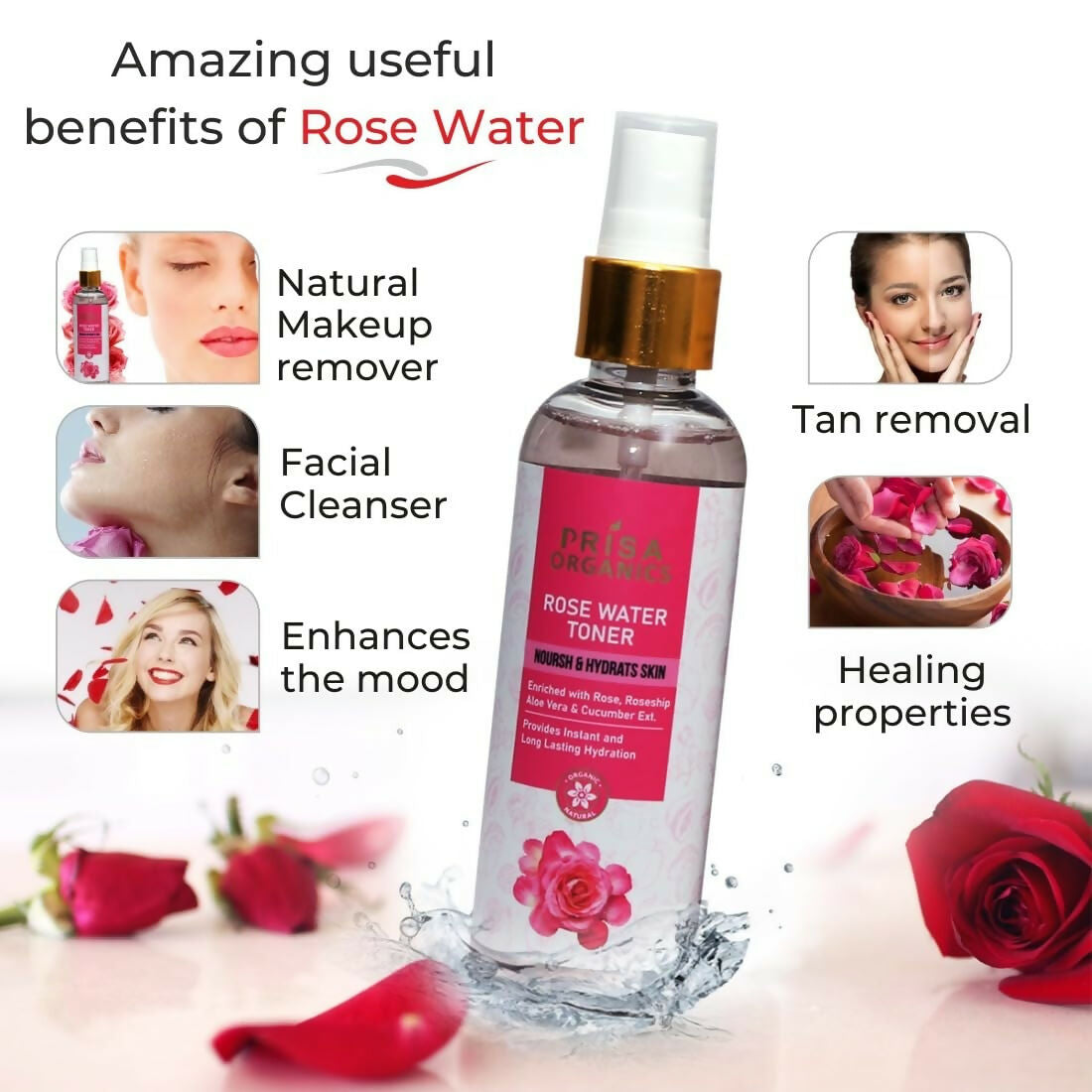 Prisa Organics Rose Water Toner - Distacart
