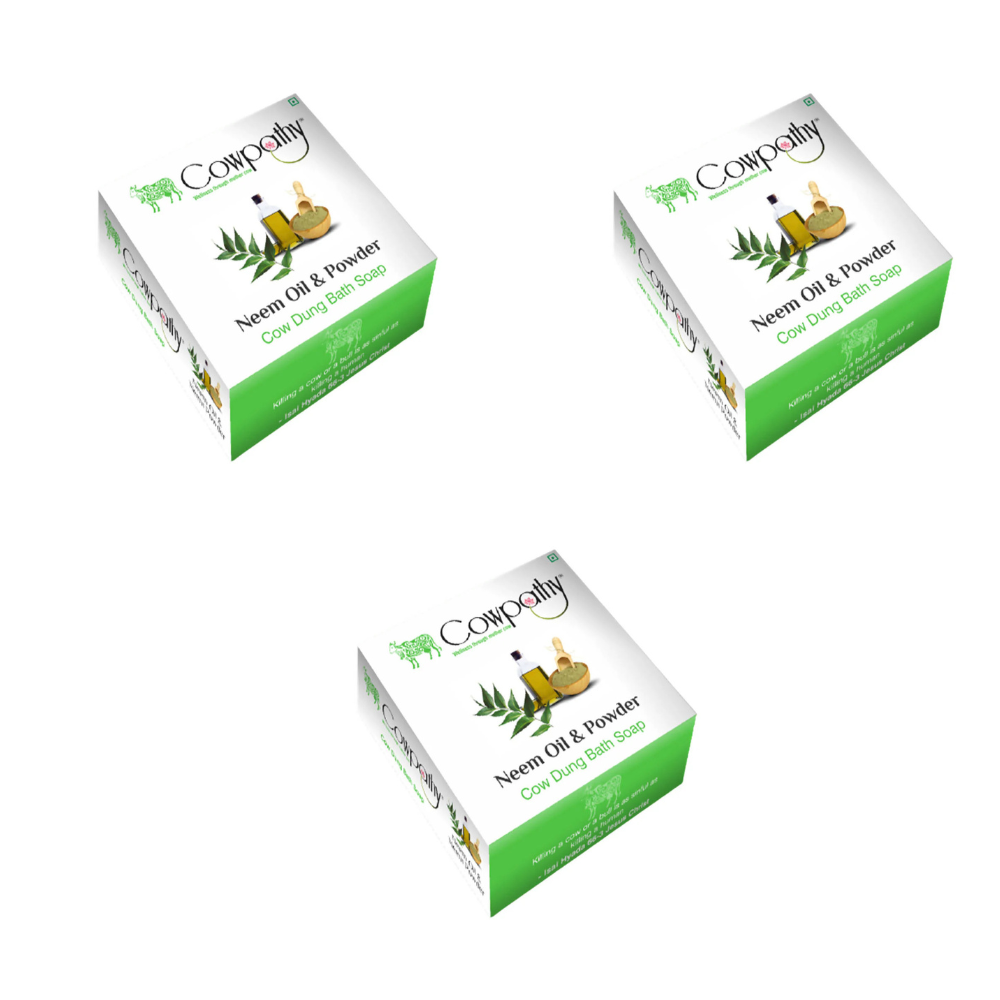 Cowpathy Neem Oil & Powder Cow Dung Bath Soap (75Gm) - Distacart
