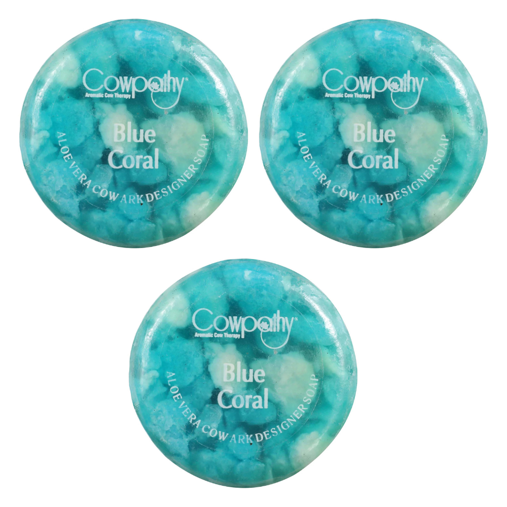 Cowpathy Blue Coral Aloevera Cow Ark Designer Soap (100 GM) - Distacart