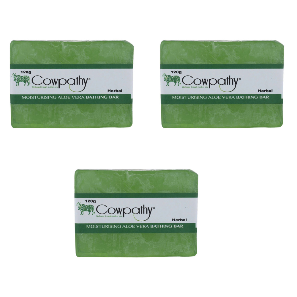 Cowpathy Herbal Moisturising Aloe Vera Bathing Bar (120 GM) - Distacart