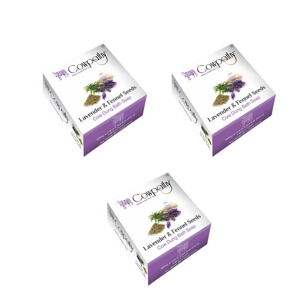 Cowpathy Lavander & Fennel Seeds Cow Dung Bath Soap (75Gm)