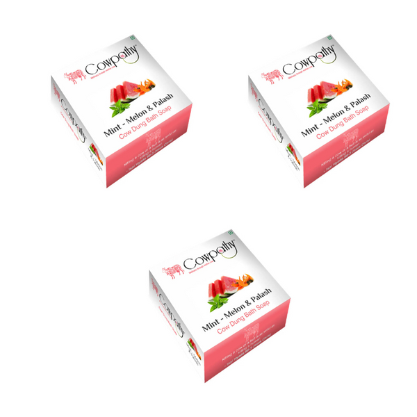Cowpathy Mint - Melon & Palash Cow Dung Bath Soap (75Gm)