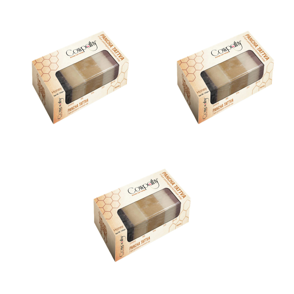 Cowpathy Pancha Tattva 5 Layer Panchagavya Handmade Honey Soap (150gm) - Distacart