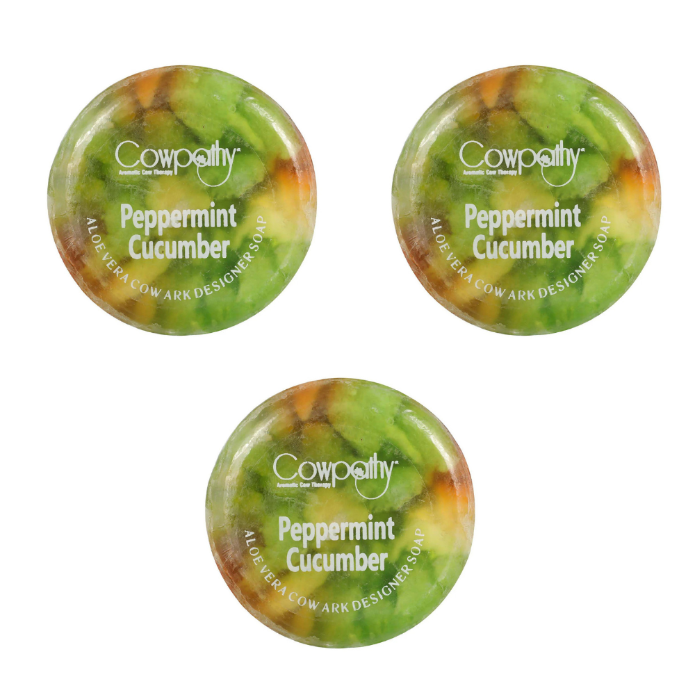 Cowpathy Perppermint Cucumber Aloe Vera Cow Ark Designer Soap (100 Gm) - Distacart