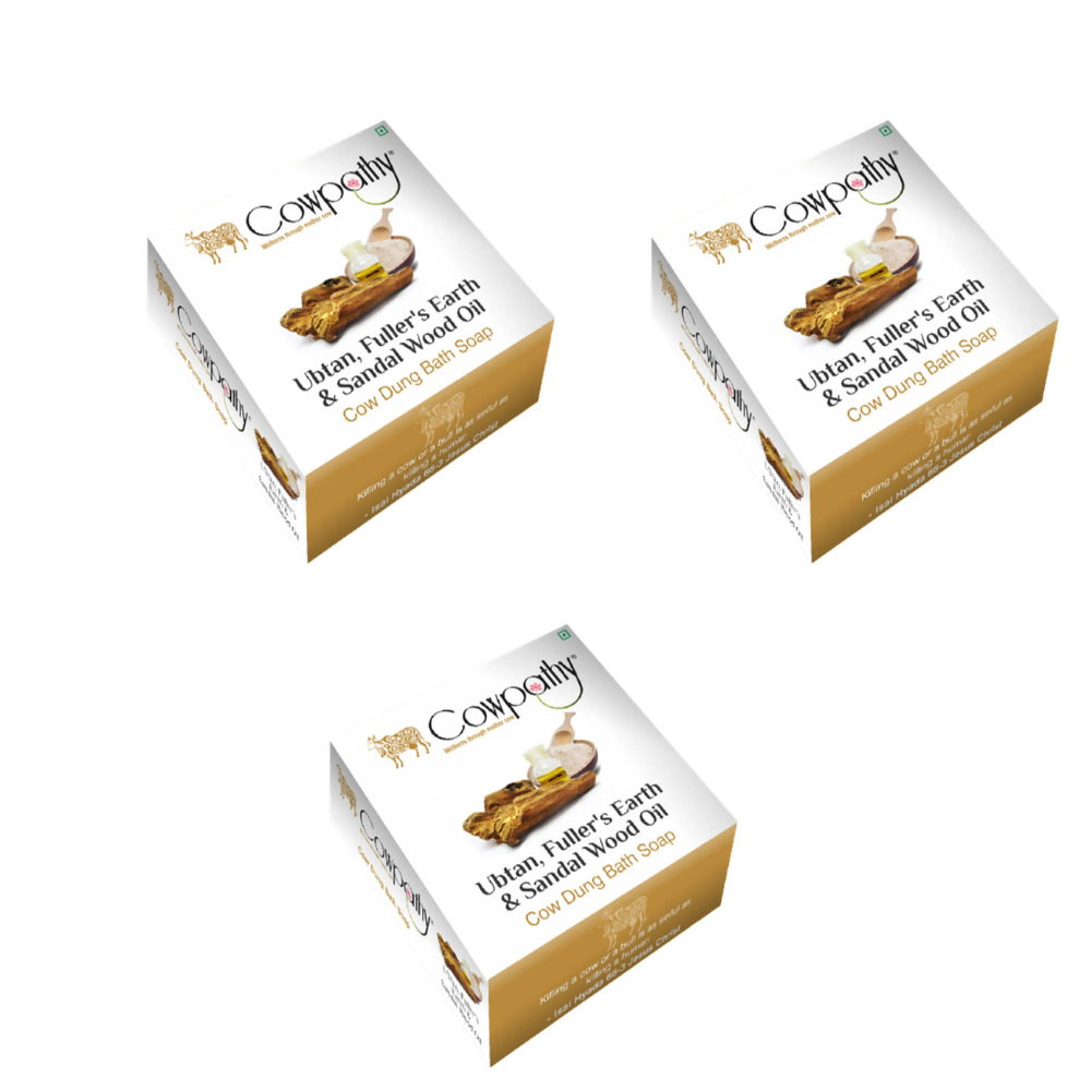 Cowpathy Ubtan, Fuller's Earth & Sandal Wood Oil Cow Dung Bath Soap (75gm) - Distacart