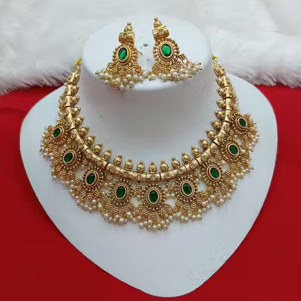 Jewel City Traditional Handcrafted Gold-Plated Temple Jewelry – Ethnic Bridal Necklace Set for Weddings, Parties and Festivals - Distacart