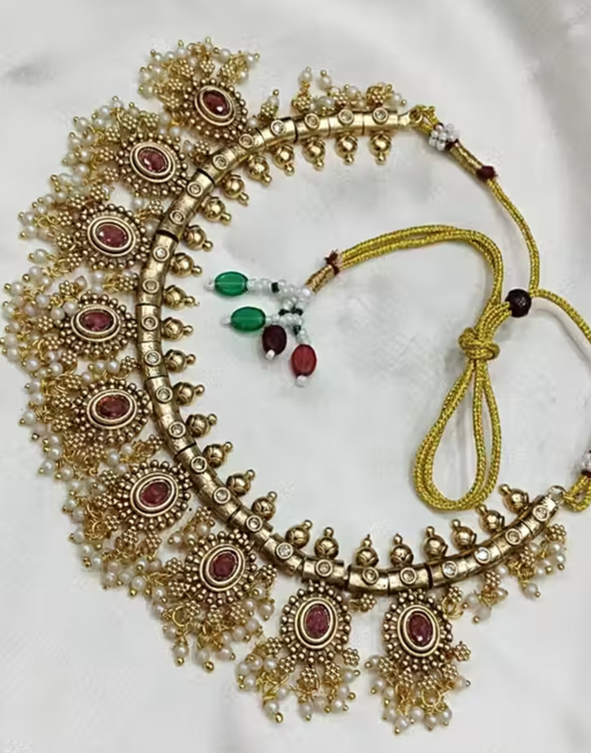 Jewel City Traditional Handcrafted Gold-Plated Temple Jewelry – Ethnic Bridal Necklace Set for Weddings, Parties and Festivals - Distacart