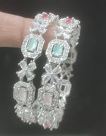 Thumbnail for Jewel City Exquisite Emerald & Diamond Gold-Plated Floral Kada Bangles - Handcrafted Ethnic Jewelry for Weddings - Distacart