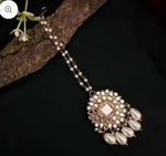 Thumbnail for Jewel City Traditional Handcrafted Kundan Pearl Jhumka Drop Earrings And Maang Tikka Set - Distacart
