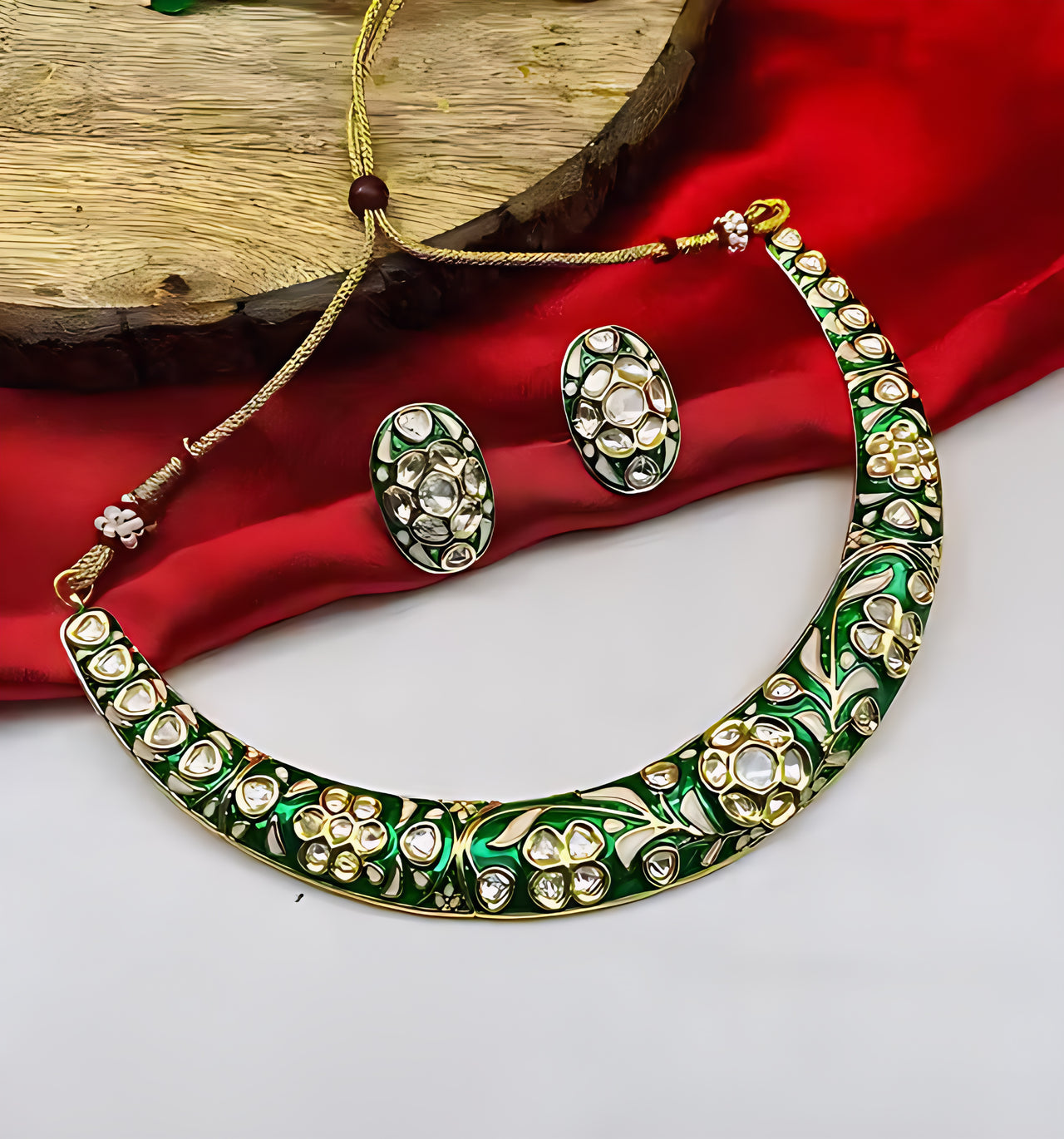 Jewel City Traditional Handcrafted Kundan Gold-Plated Necklace Set | Ethnic Indian Jewelry for Weddings, Parties & Festivals - Distacart