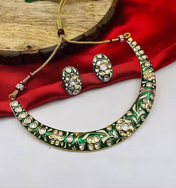 Jewel City Traditional Handcrafted Kundan Gold-Plated Necklace Set | Ethnic Indian Jewelry for Weddings, Parties & Festivals - Distacart
