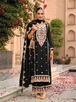 Thumbnail for Anaita Black Premium Embroidered Chiffon Salwar Suit - Distacart