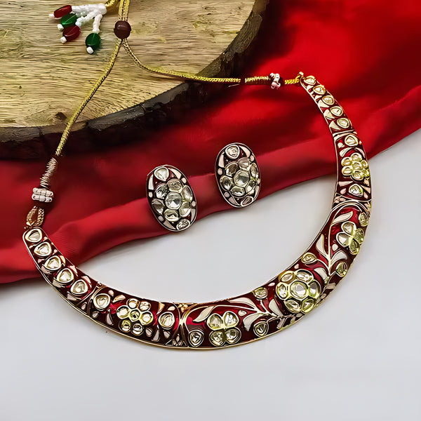 Jewel City Traditional Handcrafted Kundan Gold-Plated Necklace Set | Ethnic Indian Jewelry for Weddings, Parties & Festivals - Distacart