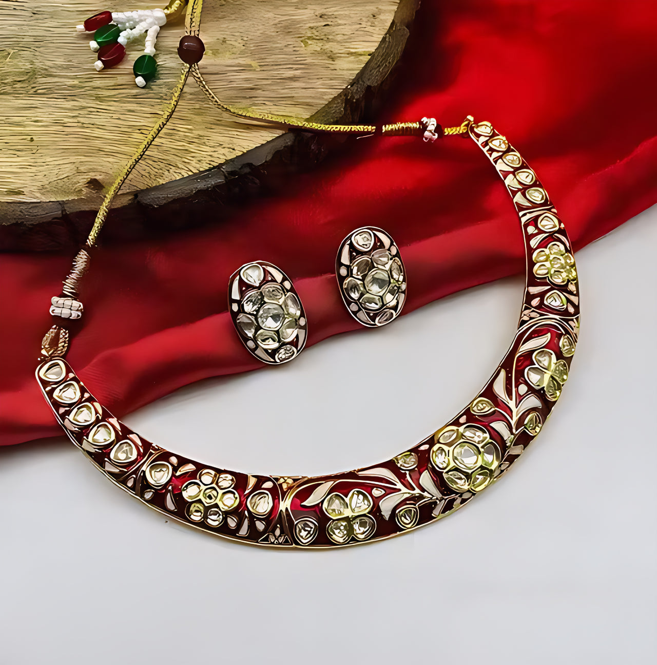 Jewel City Traditional Handcrafted Kundan Gold-Plated Necklace Set | Ethnic Indian Jewelry for Weddings, Parties & Festivals - Distacart
