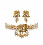 Thumbnail for Jewel City Exquisite Handcrafted Elephant Motif White Pearl Jewelry Set - Where Tradition Meets Elegance - Distacart