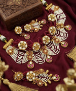 Thumbnail for Jewel City Handcrafted Kundan & Ruby Bead Choker Set | Traditional Indian Gold-Plated Bridal Jewelry - Distacart
