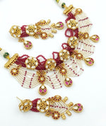 Thumbnail for Jewel City Handcrafted Kundan & Ruby Bead Choker Set | Traditional Indian Gold-Plated Bridal Jewelry - Distacart