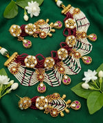 Thumbnail for Jewel City Handcrafted Kundan & Ruby Bead Choker Set | Traditional Indian Gold-Plated Bridal Jewelry - Distacart