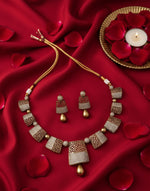 Thumbnail for Jewel City Stunning Traditional Gold-Plated Choker Necklace Set - Distacart