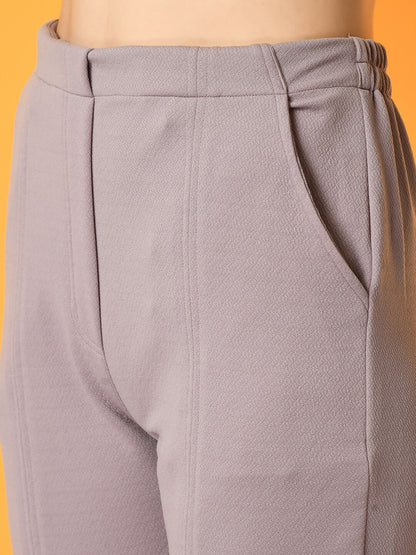 Myshka Women's Lavender Flared Party Trouser - Distacart