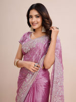 Thumbnail for kasee Floral Zari Silk Blend Ready to Wear Saree - Distacart