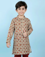 Thumbnail for Joban Fashion Kids Island Cotton Full Sleeves Printed Kurta and Pyjama- Maroon - Distacart