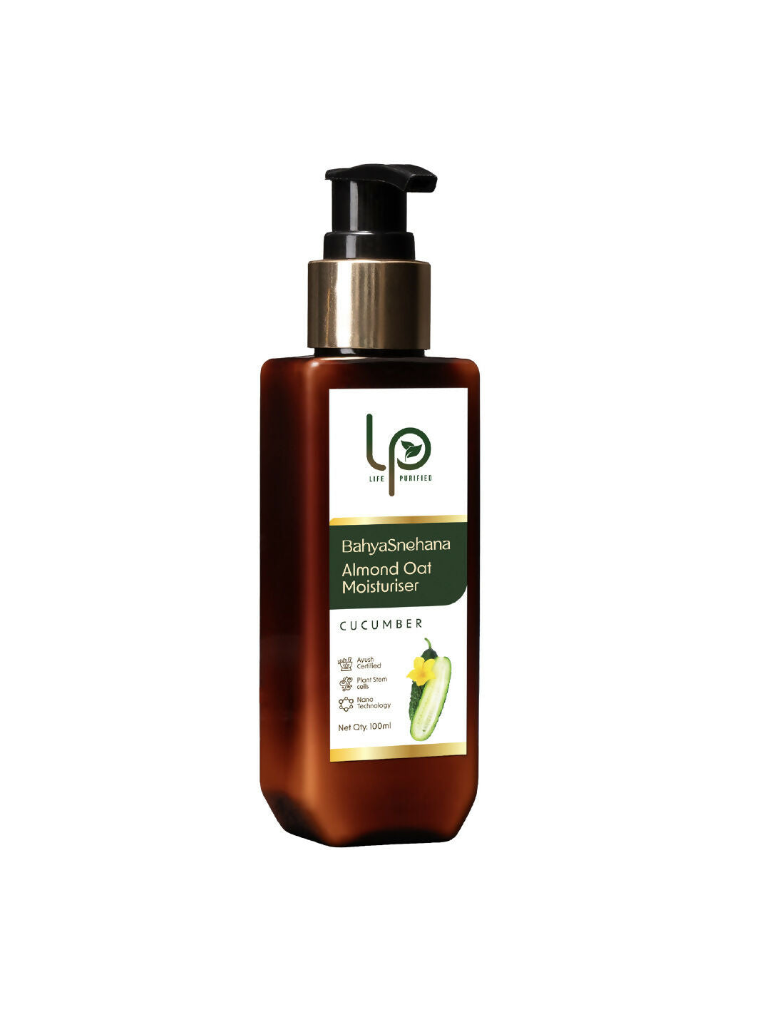 Life Purified Bahyasnehana Almond Oat Moisturiser - Body Lotion - Cucumber - Distacart