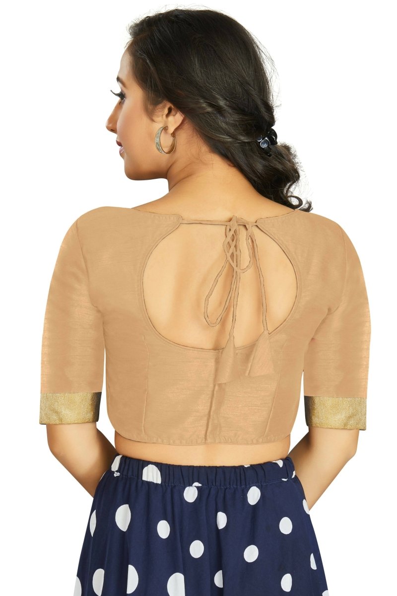 Aastha Fashion Women's Beige Art Silk Designer Traditional Readymade Blouse - Distacart
