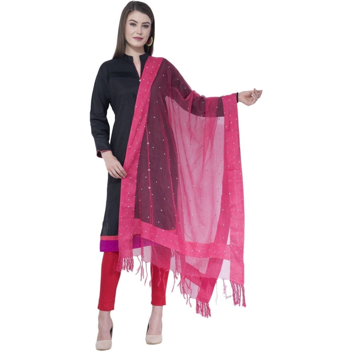 A R SILK Gajari Color Chandna Dupattas and Chunnis