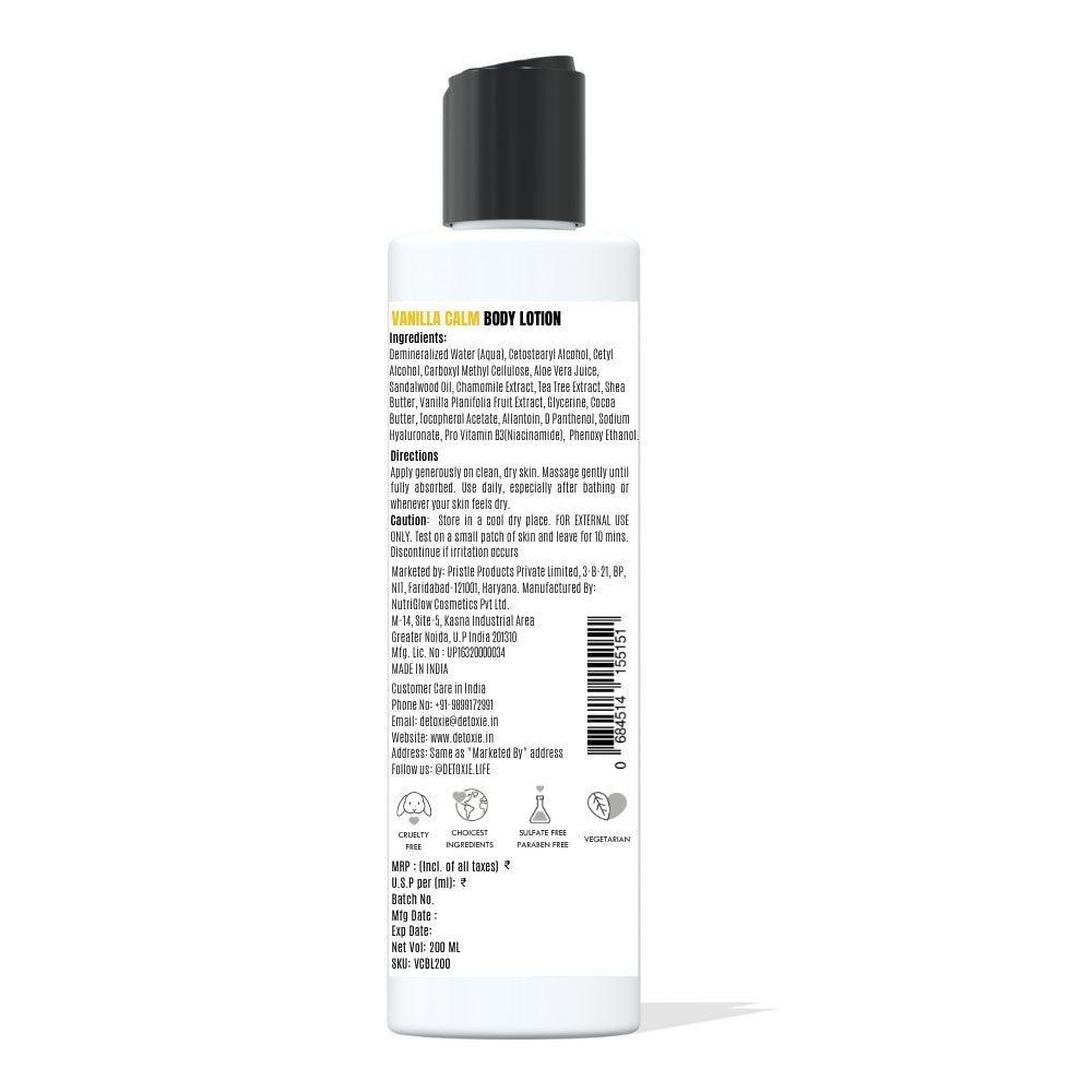 Detoxie Vanilla Calm Body Lotion - Distacart